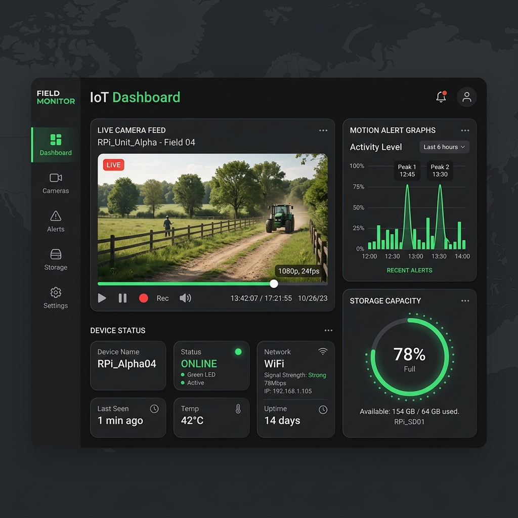 Screenshot of Raspberry Pi Monitoring Device